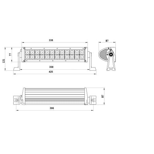 72 Watt LED Work Light Bar