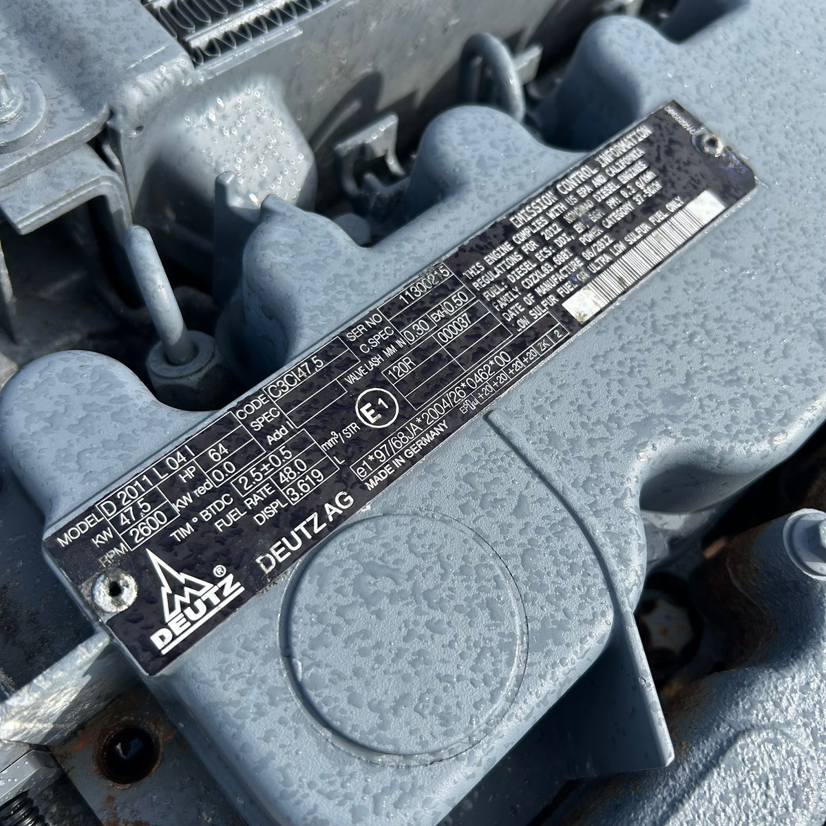 Deutz D2011-L04I Diesel Engine | 3.6L
