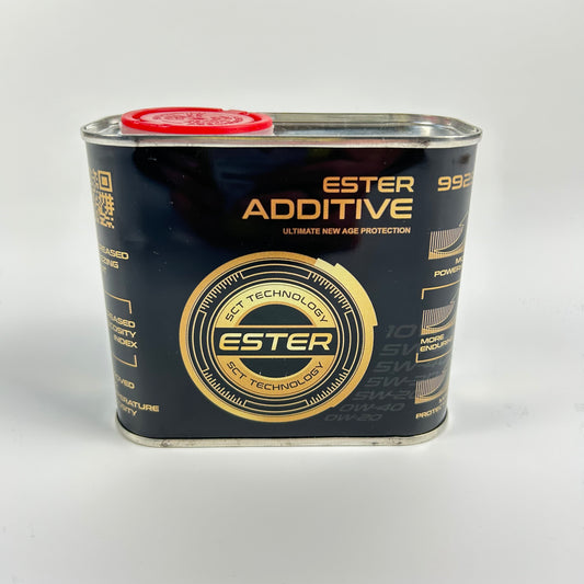 Can of Ester Additive on a white background
