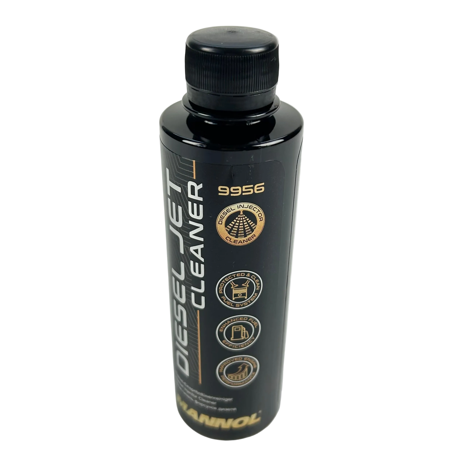 Bottle of Diesel Jet Cleaner on a gray background