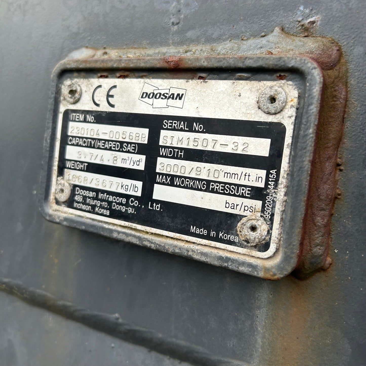 Doosan 3,7 m Schaufel