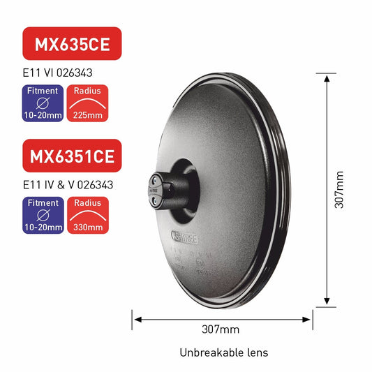 Technical specifications of a mirror with dimensions and branding on a white background